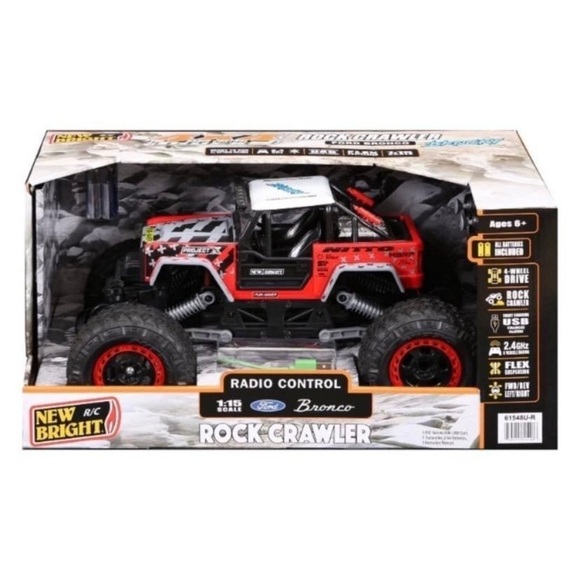 Ford Bronco Rock Crawler Truck 4x4 1:15 Scale Radio Remote Control New Bright - Picture 2 of 5
